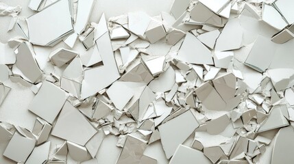 Poster - Abstract Background of Broken Mirror Pieces Creating a Layered Texture with Reflective Surfaces in a Soft Light Setting for Artistic or Design Use