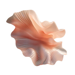 Poster - Floral organic ribbed 3D shape. Distorted pale pink peachy organic sculpture isolated. Ai generated