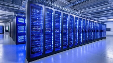 Poster - Illuminated Server Racks In Modern Data Center