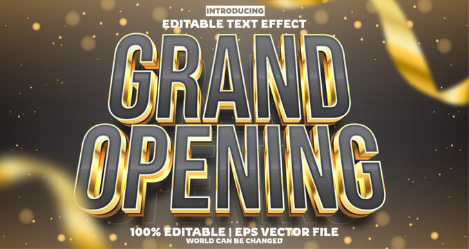 grand opening luxury editable text effect in modern trend style