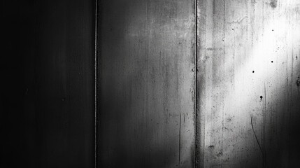 Poster - Abstract black and white texture with metallic surface featuring scratches, streaks, and a gradient that creates a moody and atmospheric composition for creative projects