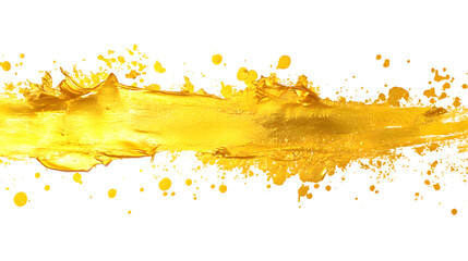 Wall Mural - Gold paint stroke isolated on transparent background