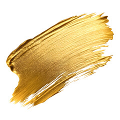 Wall Mural - Gold paint stroke isolated on transparent background