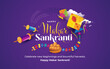 © BappiDeb - Happy Makar Sankranti Festival Background Design Template Illustration