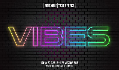 Wall Mural - vibes editable text effect