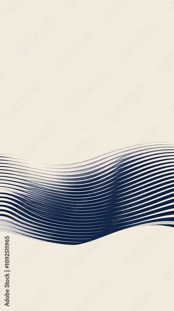 Curved lines flow seamlessly across a light backdrop, creating a dynamic visual effect that suggests motion. The minimalist design emphasizes simplicity and elegance, ideal for modern aesthetics.