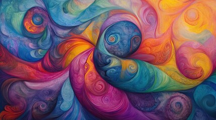 Wall Mural - energetic movement in swirling, colorful patterns