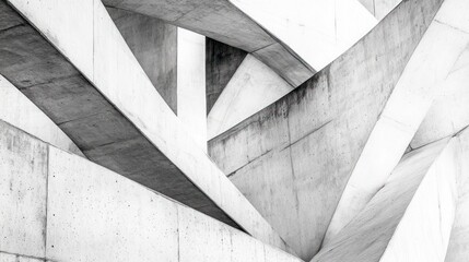 Aufkleber - Abstract architectural design featuring intricate concrete structures and geometric forms.