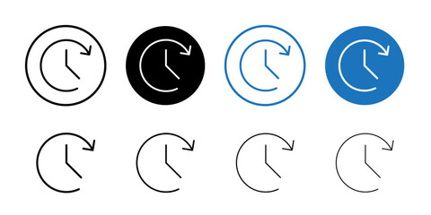 Time forward icon linear logo isolated