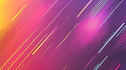 Poster - Abstract Diagonal Lines in Vibrant Pink, Purple, and Yellow Hues