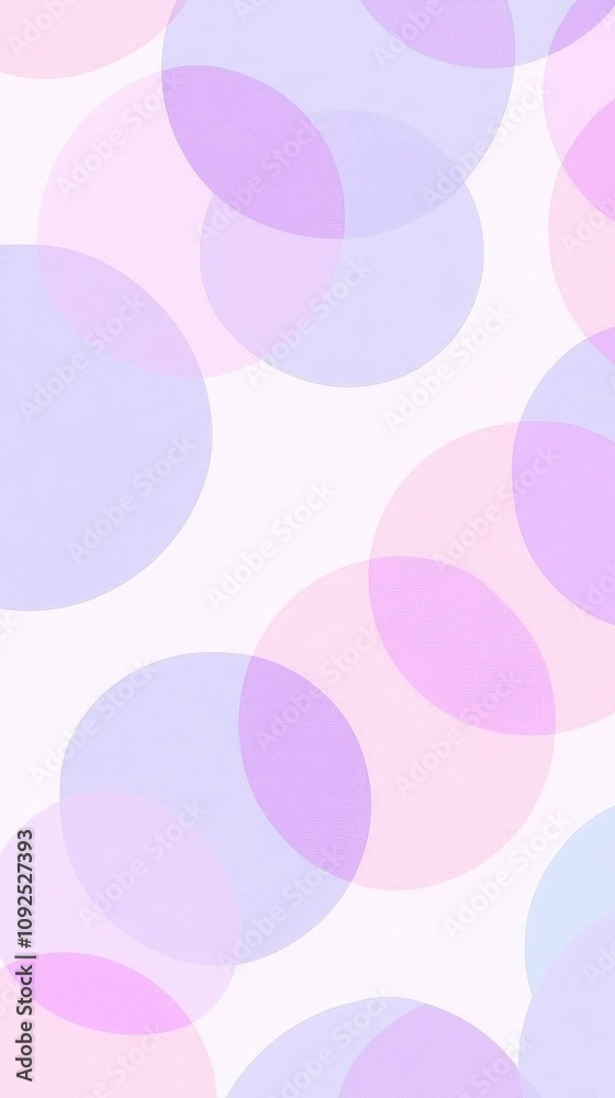 Soft pastel circles in shades of blue and pink overlap on a gentle white backdrop, offering a calming yet vibrant visual ideal for art projects, digital designs, or presentations.