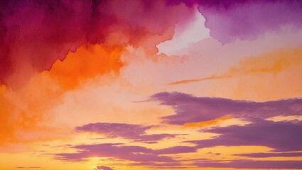 Wall Mural - Sunset Sky with Dramatic Clouds