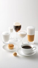 Poster - A luxurious dessert spread with coffee beverages styled elegantly for a magazine centerpiece