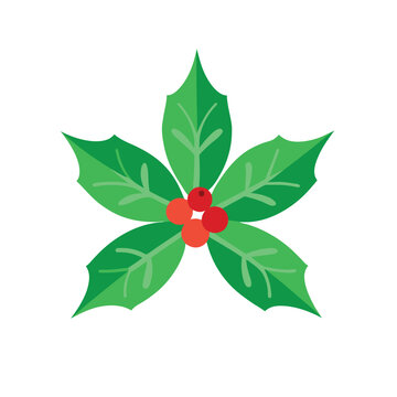 Realistic holly berry icon. Christmas symbol