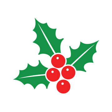 Realistic holly berry icon. Christmas symbol