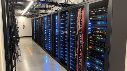 Poster - Modern Data Center Server Room Network Infrastructure