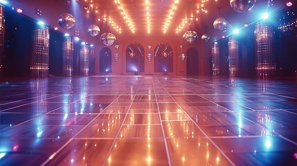 Aufkleber - A disco, dance floor, club, party, audio, speaker.