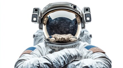 Aufkleber - An astronaut holding a lunar rock, showcasing space exploration and scientific discovery.