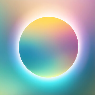 Hyber realistic photo of A holographic pastel-colored gradient sphere in green, and yellow,abstract, illustration, vector, modern,