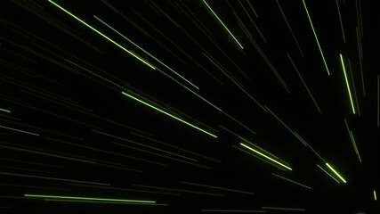 Poster - Yellow laser light corner animation on dark black background, smooth ray effect abstract design