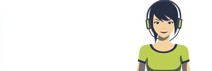 Aufkleber - A graphic illustration of a person wearing headphones, likely representing customer support or tech.