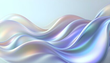 Leinwandbilder - Abstract dark holographic iridescent neon background fluid liquid glass curved wave in motion 3d render. Abstract liquid glass holographic iridescent neon curved wave in motion dark background
