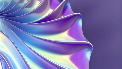 Poster - Abstract fluid 3d renders holographic iridescent neon curved waves in motion on a dark background. Banner, advertisement. Abstract iridescent round cylinder shapes with colorful gradients.