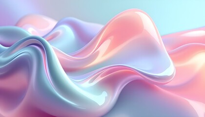 Fototapete - Abstract fluid 3d renders holographic iridescent neon curved waves in motion light dynamic background. 3d render of colorful abstract waves, glowing light effect on a dark background, glowing fluid