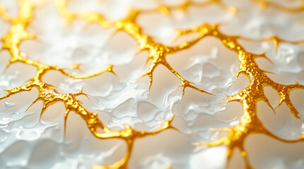 Poster - Detailed view of a textured surface with golden facets creating a unique pattern that captures the light beautifully