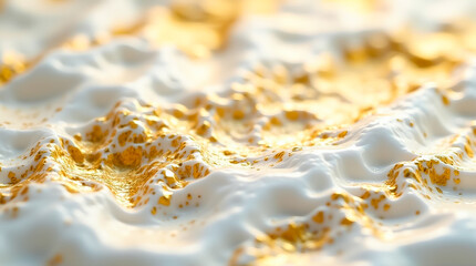 Poster - Close-up of a textured surface with gold triangles and polygons, creating a stunning visual effect