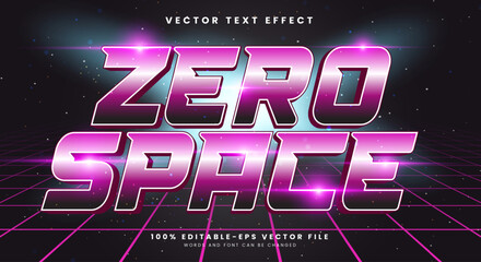 Leinwandbilder - Zero Space glow Galaxy 3D editable text effect Template Suitable for galaxy theme