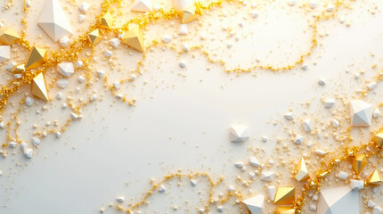Poster - View displays a unique textured surface made of small gold facets, creating an intriguing and elegant composition