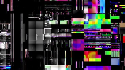 Aufkleber - Unique Design Abstract Digital Pixel Noise Glitch Error Video Damage. Seamless Loop video