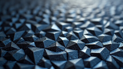 Poster - Surface detail reveals a dense arrangement of small triangular and polygon facets, creating a striking textured effect