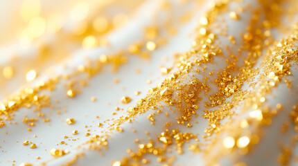 Poster - A textured surface displays small golden facets that shimmer and create visual depth