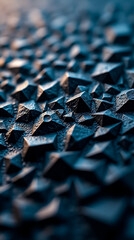 Poster - Close-up view of a textured surface made of small triangular and polygon facets creating a visually striking design