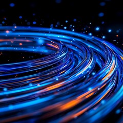 Poster - colorful swirling lines and bright glowing particles on a dark backdrop, creating a mesmerizing and 