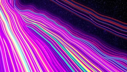 Poster - Vibrant neon streaks weave a mesmerizing cosmic tapestry
