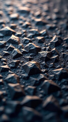 Poster - Surface displays a variety of textured angular facets creating a unique geometric design with shadows and depth