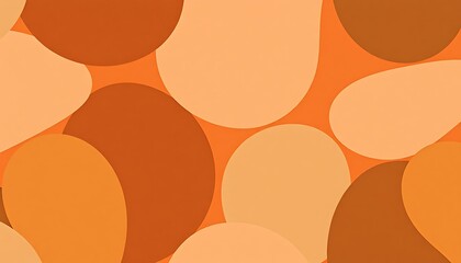 Poster - A minimalist wallpaper with abstract, overlapping shapes in warm earth tones like rust, taupe, and olive, evoking a mid-century modern decor style with a subtle, artistic feel.