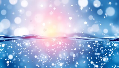 Poster - A sparkling water wallpaper with snowflakes, bubbly look.