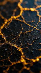 Poster - Close-up of a textured surface showcasing numerous small triangular and polygonal facets reflecting light