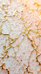 Poster - Textured surface with small gold facets on a soft pastel backdrop, radiating elegance