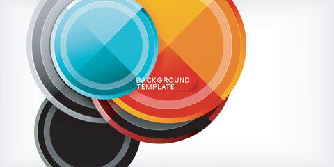 Poster - Abstract background - multicolored circles, trendy minimal geometric design, vector illustration