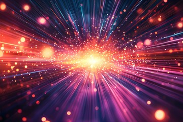 Poster - Bright bursts of light creating a vibrant cosmic effect