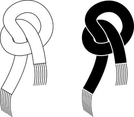 Wall Mural - outline silhouette scarf icon set