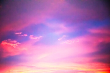 Wall Mural - dreamy purple sky twilight background and sunlight with copy space