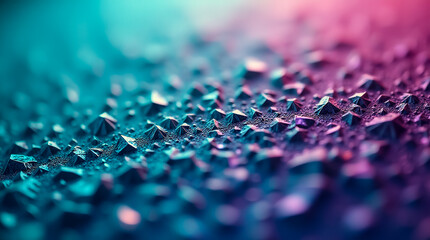 Poster - Close-up view of a textured surface featuring numerous small facets, reflecting light in vivid hues that draw attention