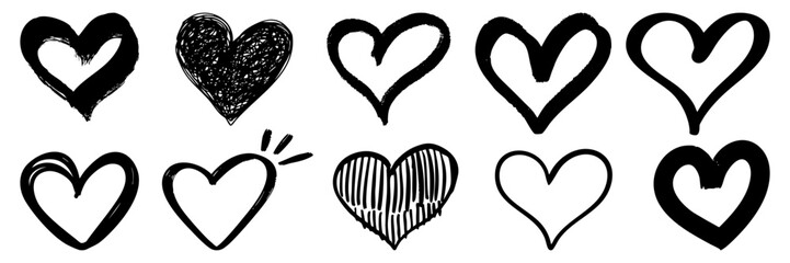 Wall Mural - doodle sketch style of hearts icon vector illustration for concept design.