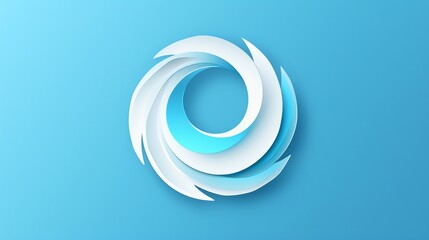 Abstract swirl design in white and blue on a blue background.